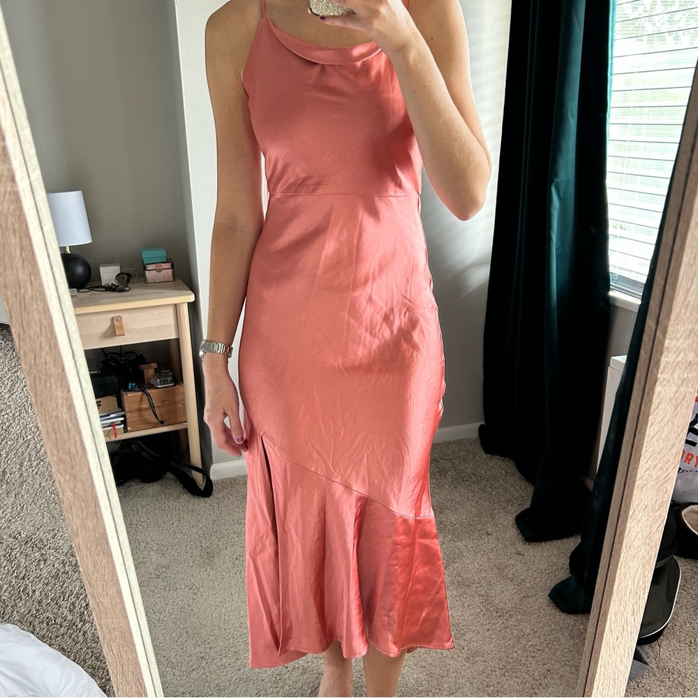 Pink Midi Trumpet Dress